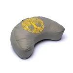 Meditatiekussen halve maan groen levensboom biokatoen (OCS)