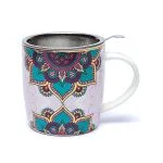 Theemok met zeef Mandala turquoise - Afbeelding 4