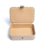 Sieraden / tarotdoos fluweel beige/goud met Bloem des Levens - Afbeelding 2
