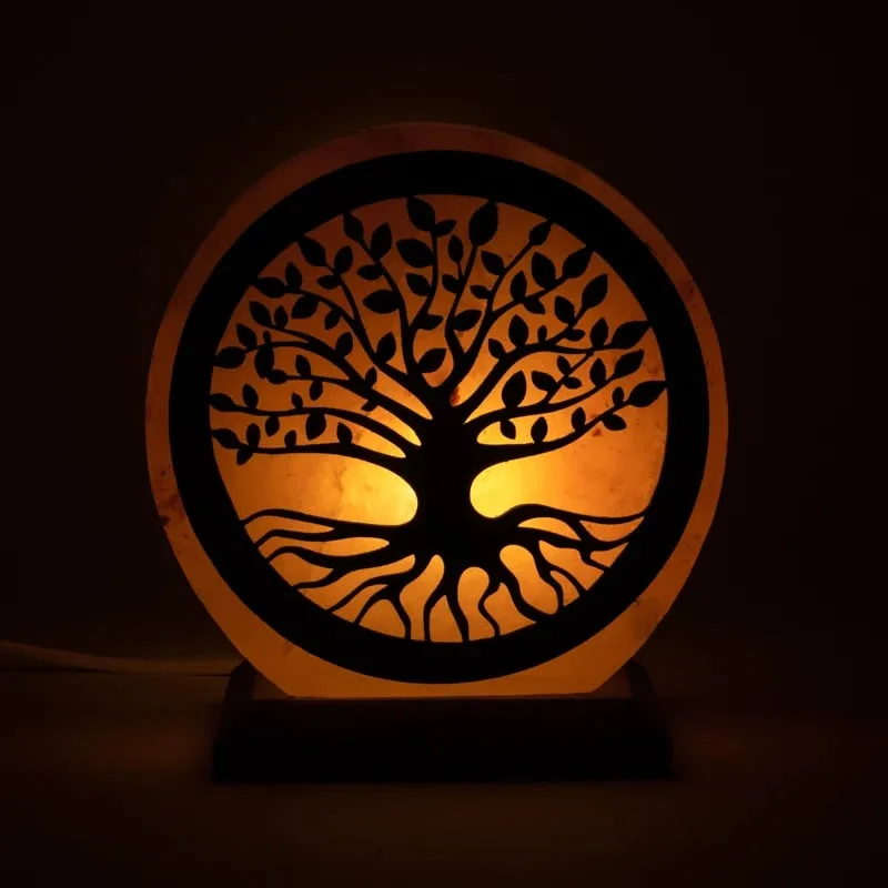 Zoutlamp levensboom met snoer en LED lamp - Afbeelding 2
