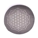 Meditatiekussen Bloem des levens mandala grijs biokatoen (OCS) - Afbeelding 2