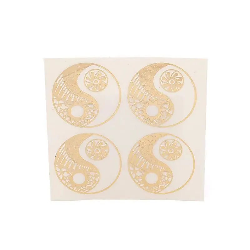 17384 Metalen sticker Yin Yang goud 4x - Afbeelding 1