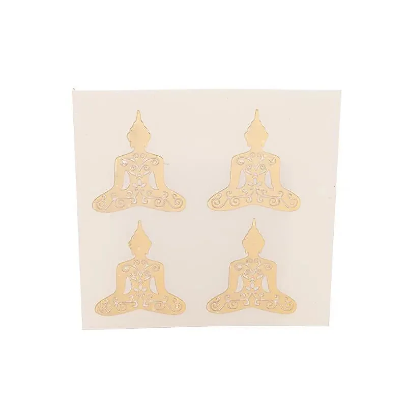 17386 Metalen sticker Boeddha goud 4x - Afbeelding 1