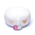 Meditatiekussen wit harten biokatoen (OCS) 33 cm x 17 cm