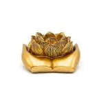 Theelichthouder Lotus handen goudkleurig-11,5 cm x 9,4 cm x 4,8 cm - Afbeelding 3