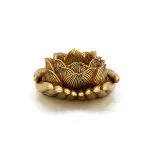Theelichthouder Lotus handen goudkleurig-11,5 cm x 9,4 cm x 4,8 cm - Afbeelding 2