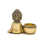 Theelichthouder Meditatie Boeddha rechts goudkleurig- 13 cm x 6 cm x 11 cm - Afbeelding 2