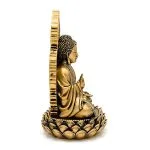 Boeddhabeeld op troon goudkleurig- 19 cm x 15,5 cm x 27 cm - Afbeelding 4