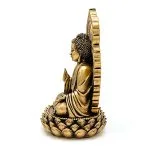 Boeddhabeeld op troon goudkleurig- 19 cm x 15,5 cm x 27 cm - Afbeelding 2