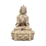 Boeddhabeeld met dorje en bel zandkleur