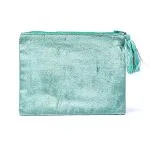Opberg tasje - Fluweel mint met maanfasen - 20 cm x 15 cm - Afbeelding 2