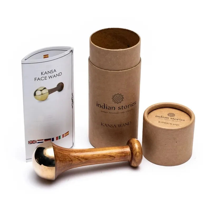 Ayurvedische kansa wand voor gezichtsmassage - 13 cm x 4 cm - Afbeelding 3