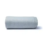 Yoga handdoek lichtgrijs met PVC antislip stippen- 182 cm x 63 cm - Afbeelding 5