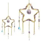Suncatcher ster met amethist- 12 cm x 34 cm