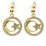 Oorbellen maan en ster goudkleurig