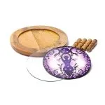 Houten bijzettafel Maangodin print op glas- 30cm x 12,5cm - Afbeelding 2