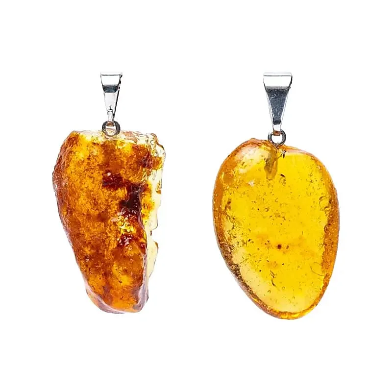 71426 Amber (copal) edelsteenhanger met geboord oogje - Afbeelding 1