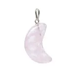 Rozenkwarts edelsteenhanger maanvorm - Afbeelding 2