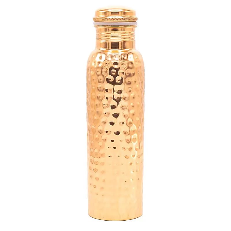 8799 Koperen drinkfles gehamerd - 900 ml - Afbeelding 1