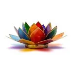 Lotus sfeerlicht 7 Chakra's goudrand -  13.5 cm x 5.5 cm