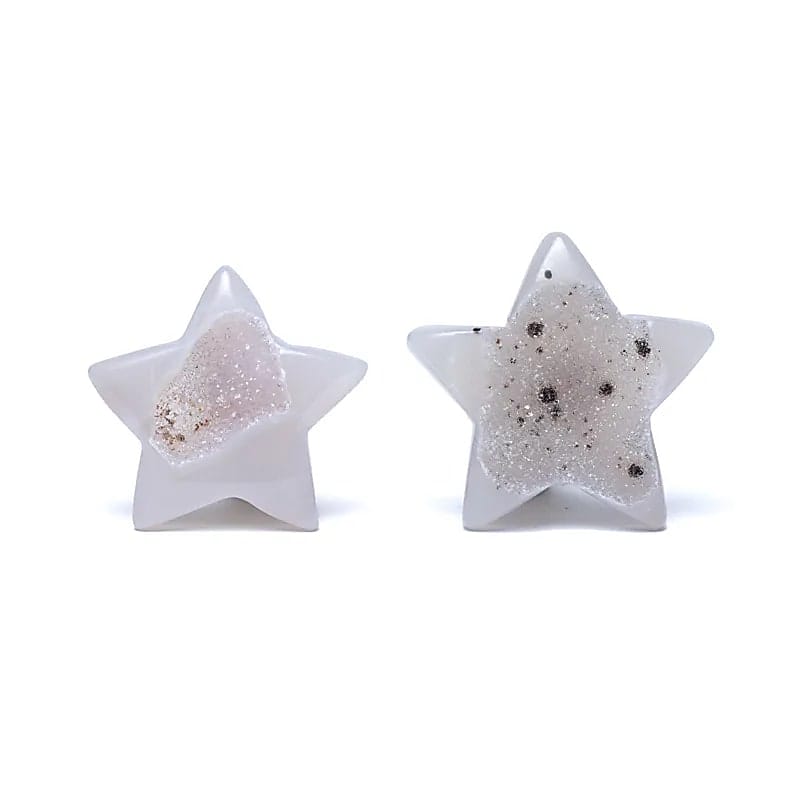 12637 Stervormige edelsteen agaat met kristallisatie - ±4-6 cm - Afbeelding 1