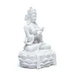 Boeddhabeeld met dorje en bel wit - 17 cm - Afbeelding 4