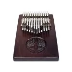 Hluru Kalimba 24 toetsen notenhout met Levensboom -  20 cm x 14 cm x 5 cm