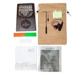 Hluru Kalimba 24 toetsen notenhout met Levensboom -  20 cm x 14 cm x 5 cm - Afbeelding 4