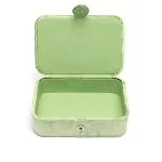 Sieraden / tarotdoos fluweel groen met klavertje vier -  11 cm  x  15.5 cm  x  5 cm - Afbeelding 2