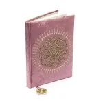 Notitieboek fluweel oudroze met Bloem des Levens - 20 cm x 15 cm