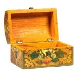 Schatkist Tibetaans met lotus klein - 15 cm x 9 cm x 9 cm - Afbeelding 3
