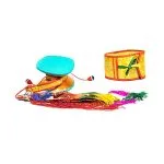 Mystieke rituele drum Damaru + hoes -  13 cm x 11 cm x 7 cm