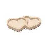 Schaal roze zandsteen dubbel hart -  ±23 cm x 13 cm x 2.5 cm