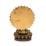 Boeddha Geruststelling met aura en troon -  12.8 cm x 8 cm x 18.5 cm - Afbeelding 3