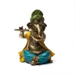 Beeld Ganesha met fluit -  28 cm x 18 cm x 13 cm