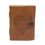 Notitieboek Hart met kunstlederen kaft - ±13 cm x 18 cm