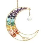 Suncatcher maan, levensboom en chakra-stenen -  ± 17 cm