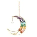 Suncatcher maan, levensboom en chakra-stenen -  ± 17 cm - Afbeelding 2