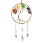 Suncatcher levensboom met chakra-stenen -  ±17 cm
