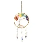 Suncatcher levensboom met chakra-stenen -  ±17 cm - Afbeelding 2