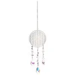 Suncatcher Bloem des Levens zilverkleurig met amethist -  ±8 cm - Afbeelding 2