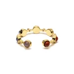 Open ring met 7 chakra-stenen -  ±2 cm - Afbeelding 2