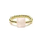 Elastische ring facet geslepen rozenkwarts - ±2 cm