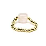 Elastische ring facet geslepen rozenkwarts - ±2 cm - Afbeelding 2