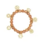 Bedelarmband met chakra-symbolen Zonnesteen -  ±7 cm - Afbeelding 2
