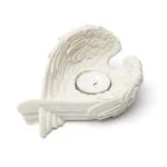 Engelenvleugels waxinelichthouder -  ±15 cm  x 9 cm x 8 cm