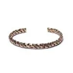 Gedraaide armband brons- en goudkleurig triple twist