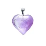 Amethist edelsteenhanger hartvorm - ±2.5 cm