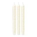 Dinerkaars Bloem des Levens motief stearine gebroken wit - 3 stuks – 23 cm x 2.2 cm
