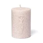 Votiefkaars met reliëf Godin stearine zachtroze - ø5.5 cm x 8 cm